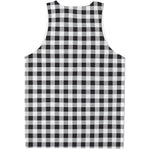 Black And White Check Pattern Print Men's Tank Top