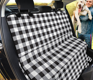 Black And White Check Pattern Print Pet Car Back Seat Cover