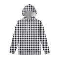 Black And White Check Pattern Print Pullover Hoodie