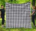 Black And White Check Pattern Print Quilt