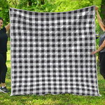 Black And White Check Pattern Print Quilt