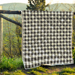 Black And White Check Pattern Print Quilt