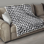 Black And White Check Pattern Print Quilt