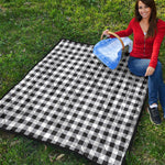 Black And White Check Pattern Print Quilt