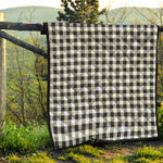 Black And White Check Pattern Print Quilt