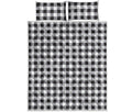 Black And White Check Pattern Print Quilt Bed Set