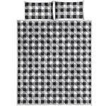 Black And White Check Pattern Print Quilt Bed Set
