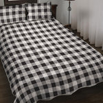 Black And White Check Pattern Print Quilt Bed Set