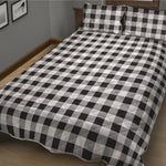Black And White Check Pattern Print Quilt Bed Set