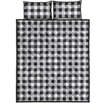 Black And White Check Pattern Print Quilt Bed Set