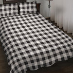 Black And White Check Pattern Print Quilt Bed Set