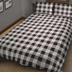 Black And White Check Pattern Print Quilt Bed Set