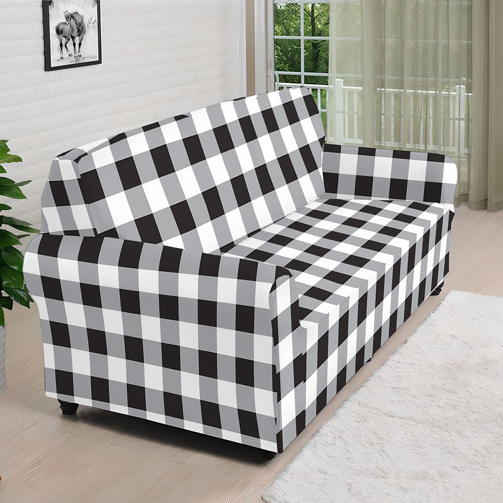 Black And White Check Pattern Print Sofa Cover