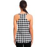 Black And White Check Pattern Print Women's Racerback Tank Top