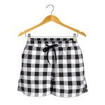 Black And White Check Pattern Print Women's Shorts