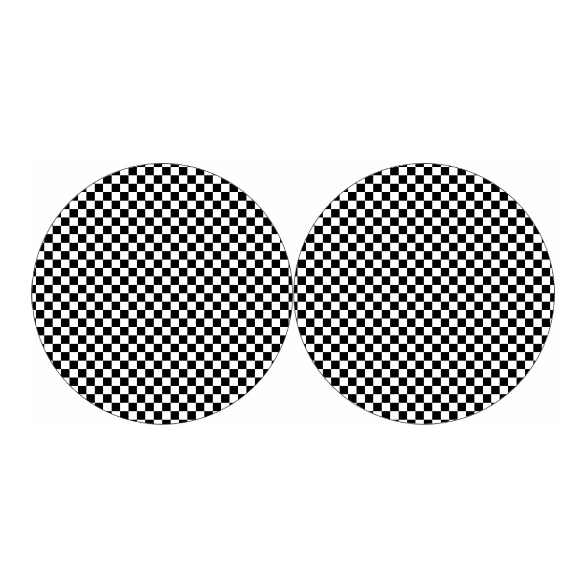 Black And White Checkered Pattern Print Car Coasters
