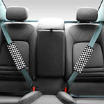 Black And White Checkered Pattern Print Car Seat Belt Covers