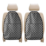 Black And White Checkered Pattern Print Car Seat Organizers