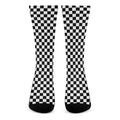 Black And White Checkered Pattern Print Crew Socks