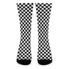 Black And White Checkered Pattern Print Crew Socks