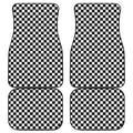 Black And White Checkered Pattern Print Front and Back Car Floor Mats