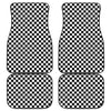Black And White Checkered Pattern Print Front and Back Car Floor Mats