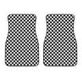 Black And White Checkered Pattern Print Front Car Floor Mats
