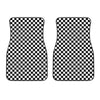 Black And White Checkered Pattern Print Front Car Floor Mats