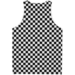 Black And White Checkered Pattern Print Men's Tank Top