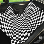 Black And White Checkered Pattern Print Pet Car Back Seat Cover