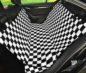 Black And White Checkered Pattern Print Pet Car Back Seat Cover