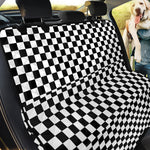 Black And White Checkered Pattern Print Pet Car Back Seat Cover