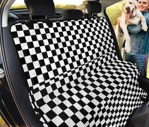 Black And White Checkered Pattern Print Pet Car Back Seat Cover