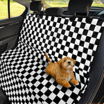 Black And White Checkered Pattern Print Pet Car Back Seat Cover