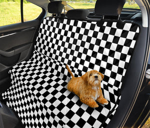 Black And White Checkered Pattern Print Pet Car Back Seat Cover