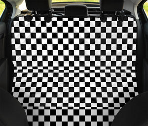 Black And White Checkered Pattern Print Pet Car Back Seat Cover