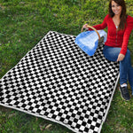 Black And White Checkered Pattern Print Quilt