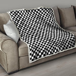 Black And White Checkered Pattern Print Quilt