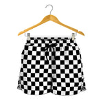 Black And White Checkered Pattern Print Women's Shorts