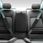 Black And White Cherry Blossom Print Car Seat Belt Covers