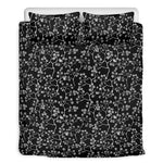 Black And White Cherry Blossom Print Duvet Cover Bedding Set