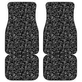 Black And White Cherry Blossom Print Front and Back Car Floor Mats