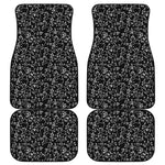 Black And White Cherry Blossom Print Front and Back Car Floor Mats