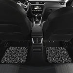 Black And White Cherry Blossom Print Front and Back Car Floor Mats