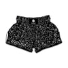 Black And White Cherry Blossom Print Muay Thai Boxing Shorts