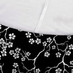 Black And White Cherry Blossom Print Sofa Cover