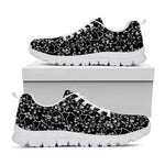 Black And White Cherry Blossom Print White Sneakers