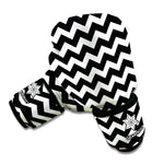 Black And White Chevron Pattern Print Boxing Gloves