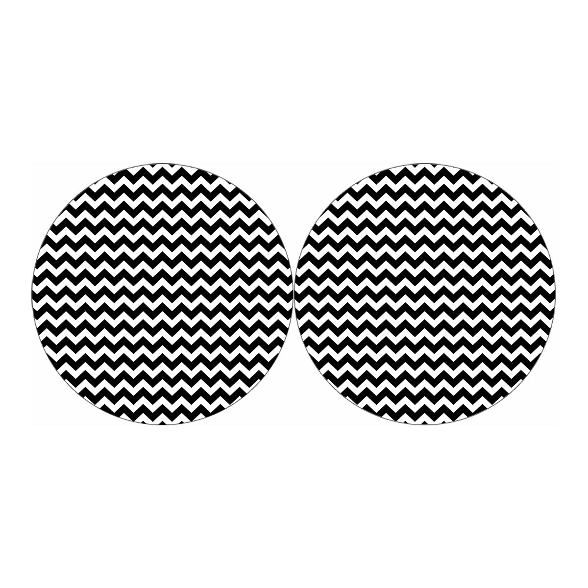 Black And White Chevron Pattern Print Car Coasters