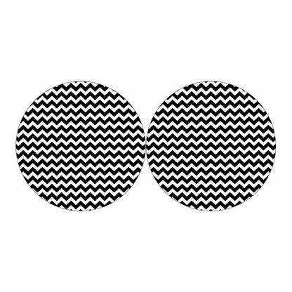 Black And White Chevron Pattern Print Car Coasters